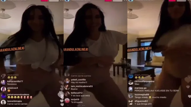 Amelia Alcantara desnuda en un live de instagram