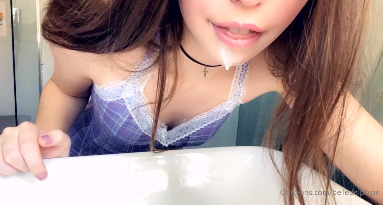 Belle Delphine Spits Out Fake Cum